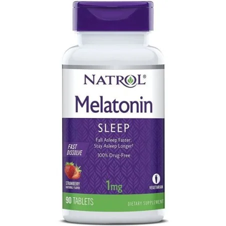 Natrol Melatonin Sleep 1 mg saveur fraise 90 comprimés