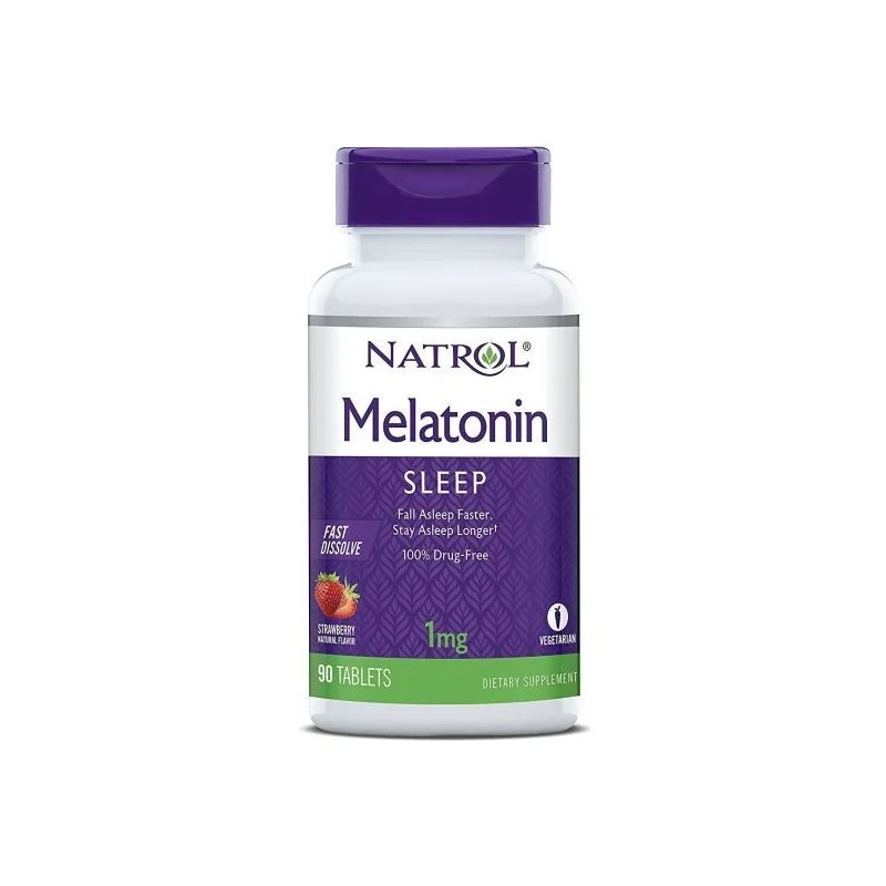 Natrol Melatonin Sleep 1 mg saveur fraise 90 comprimés