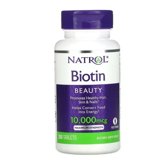 Natrol Biotine, Force maximale 10 000 µg, 200 comprimés