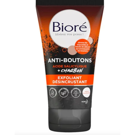 BIORÉ Exfoliant désincrustant anti-boutons au charbon + acide salicylique