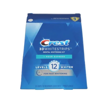 Crest 3D Whitestrips Dental Whitening Kit 1 Hour Express 20 bandes