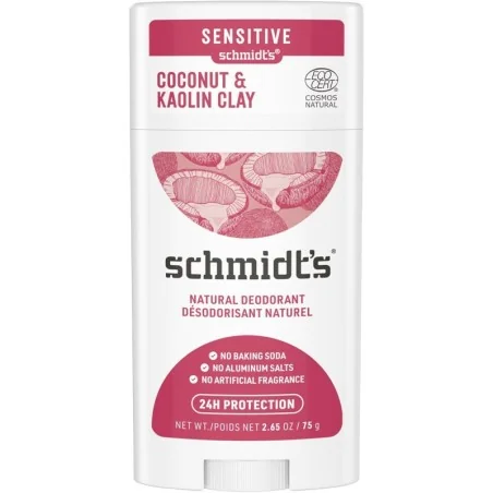 Schmidt's Coconut & Kaolin Clay déodorant solide 24h