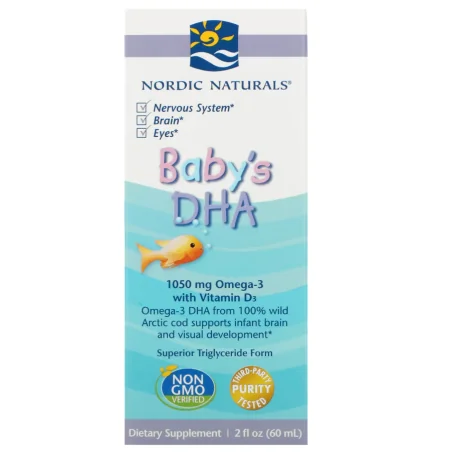 Nordic Naturals DHA pour bébés avec vitamine D3 - 1,050 mg