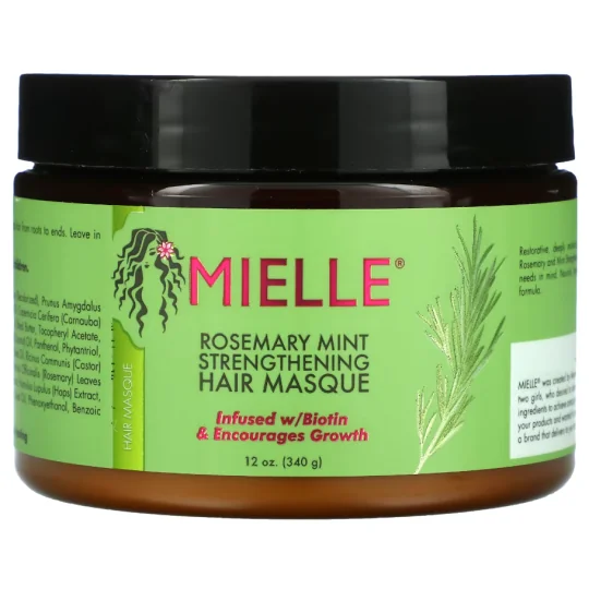 MIELLE ORGANICS Masque croissance capillaire Romarin Menthe poivrée 340g