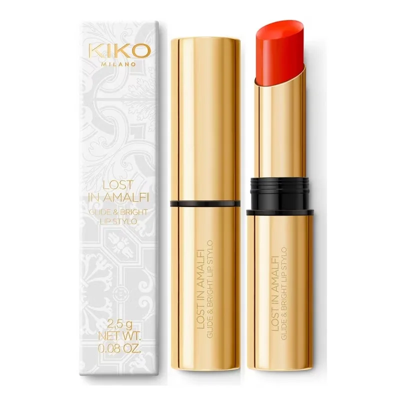 KIKO Milano Lost In Amalfi glide&bright lip stylo radiant lipstick 03 Poppy Field