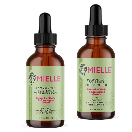 MIELLE ORGANICS Huile croissance capillaire Romarin/Menthe poivrée 59ml Lot de 2