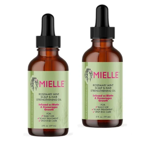 MIELLE ORGANICS Huile croissance capillaire Romarin/Menthe poivrée 59ml Lot de 2