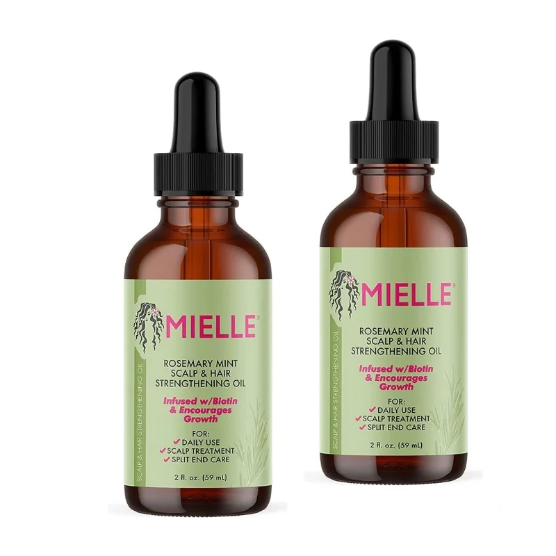 MIELLE ORGANICS Huile croissance capillaire Romarin/Menthe poivrée 59ml Lot de 2