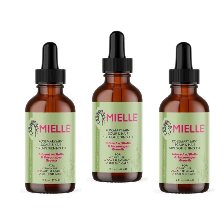 MIELLE ORGANICS Huile croissance capillaire Romarin/Menthe poivrée 59ml Lot de 3