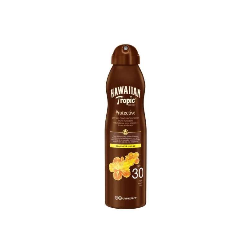 HAWAIIAN TROPIC Brume d’huile sèche SPF 30 - Noix de coco & mangue - Protective - 180 mll