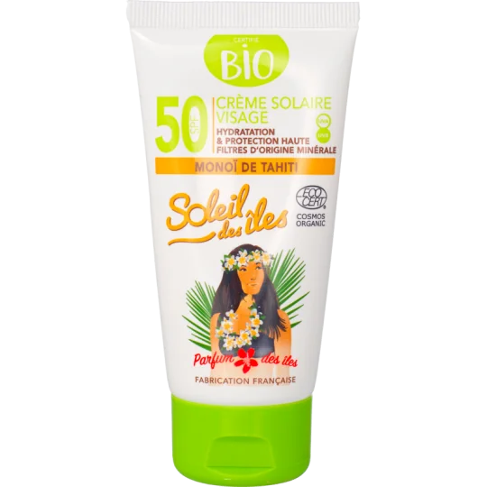 Soleil des iles CRÈME SOLAIRE VISAGE BIO SPF 50